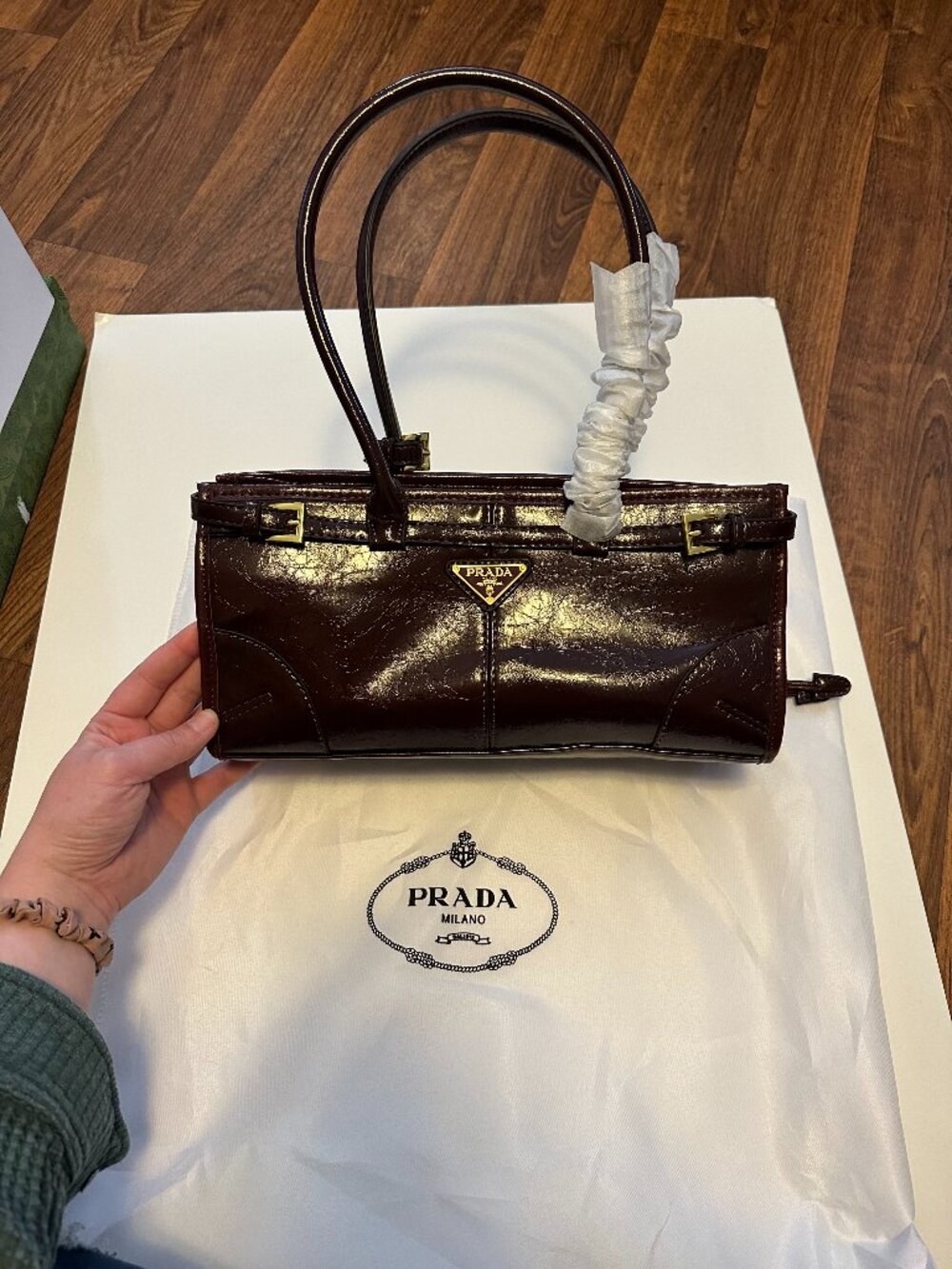 New With Dust Bag Designer INSPIRED Shoulder Bag Y2K Dark Brown Leather
